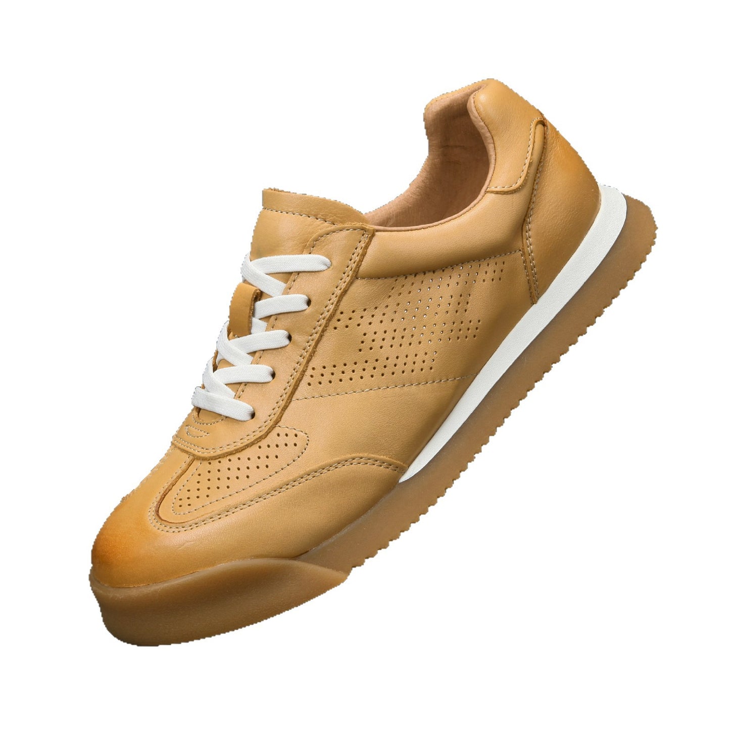 Men's Genuine German Training Breathable White Hollow Sneakers