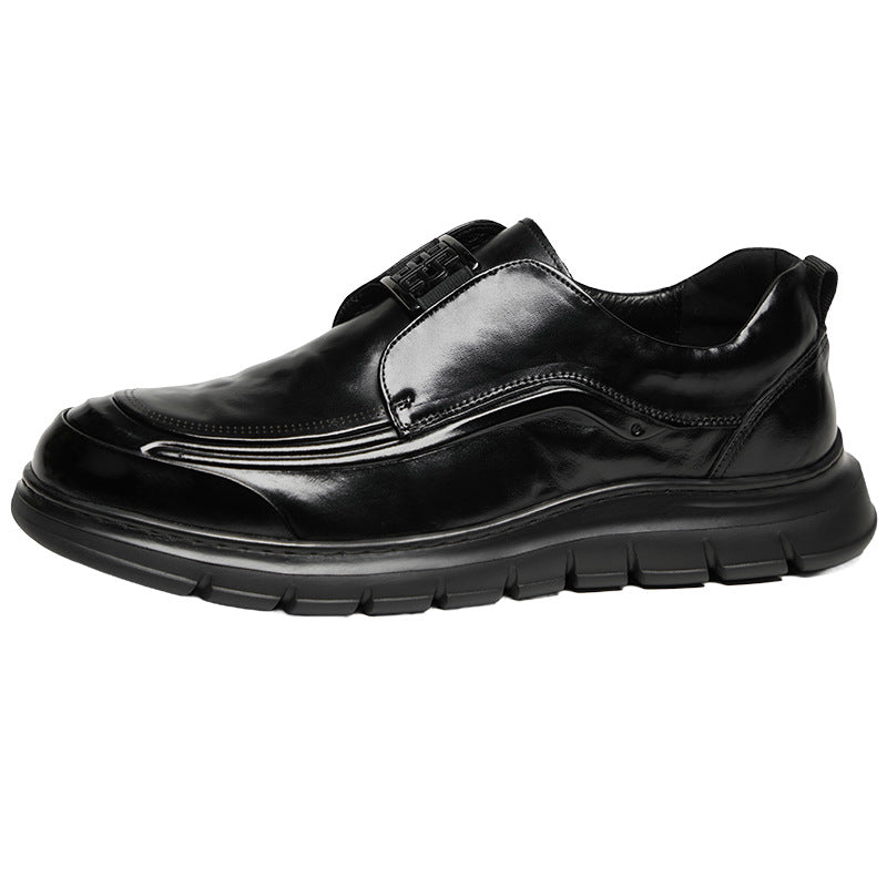 Men's Layer Cowhide Formal Thick Bottom Light Luxury One Men's Business Leather Shoes