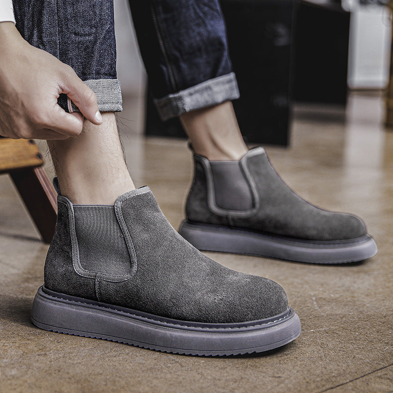 Men's Soft Retro Middle Top British Style Sneakers