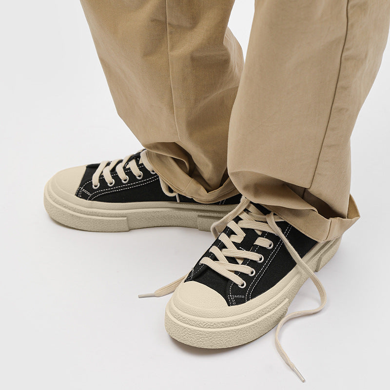 Men's Fashion Breathable Versatile White Lovers Canvas Shoes