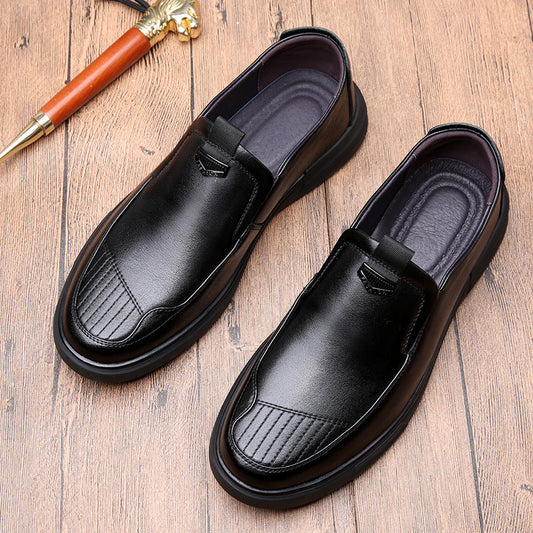Men's First Layer Kraft Soft Surface Bottom Slip Leather Shoes