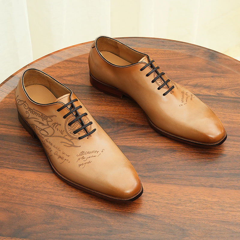 Men's Vintage Genuine Business Formal Wear Italian Leather Shoes