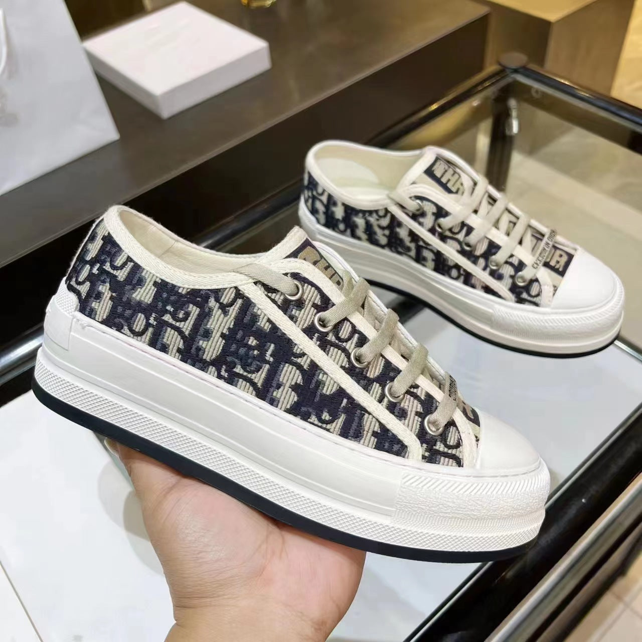Home Embroidery Platform Letters Pumps Preppy Casual Shoes
