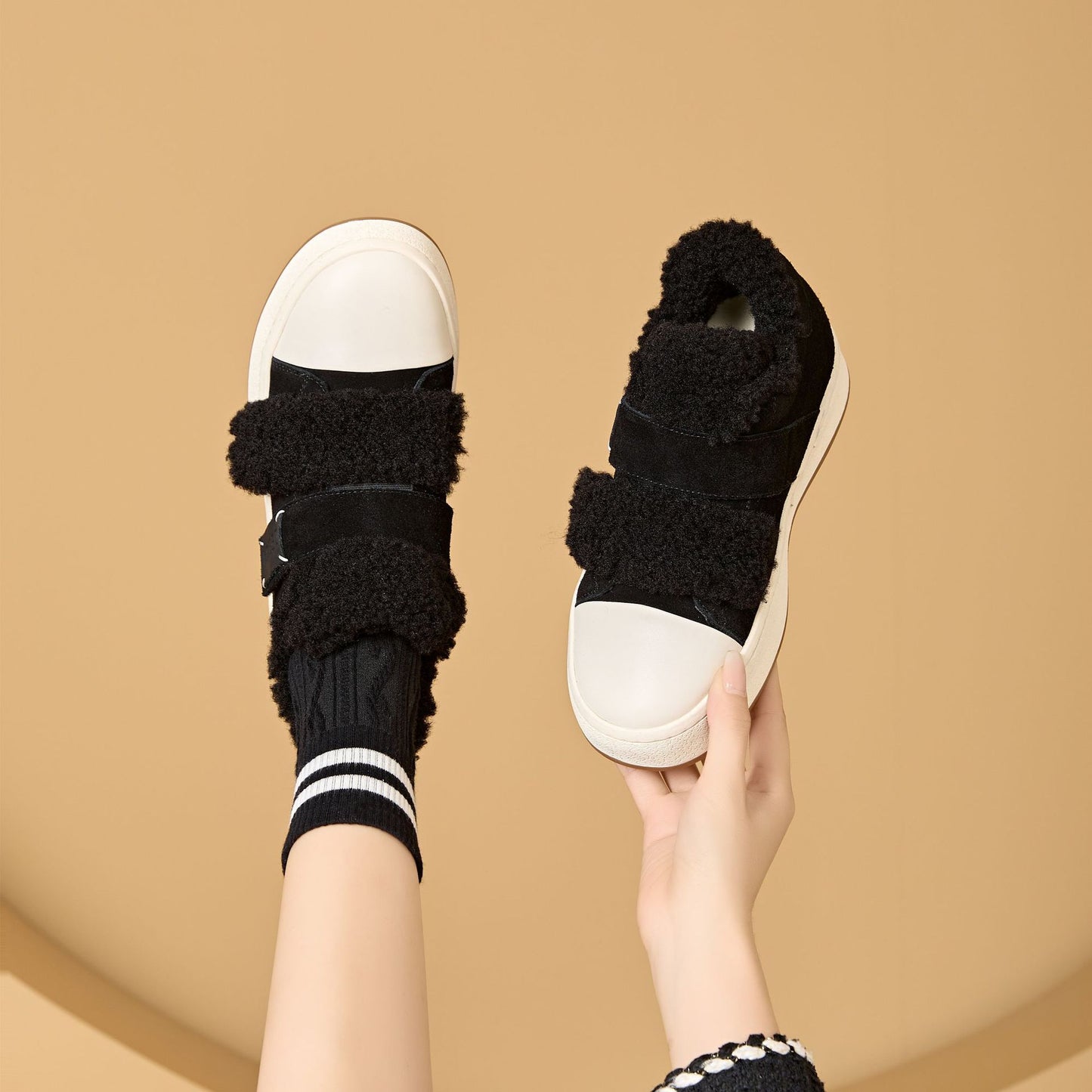 Women's Quality Warm Slugged Bottom Genuine Velcro Women's Shoes