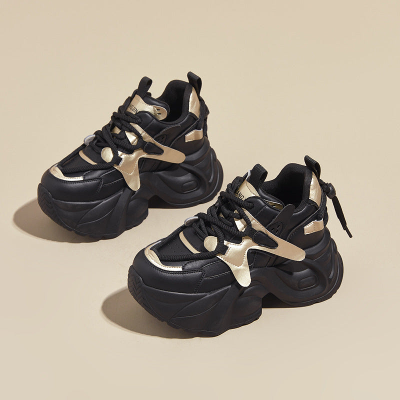 Women's Insole Fleece Black Trendy Niche Fashion Sneakers