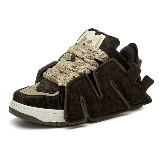 Women's & Men's Cyclone Series Leopard Print Color Matching Trend Increased Sneakers