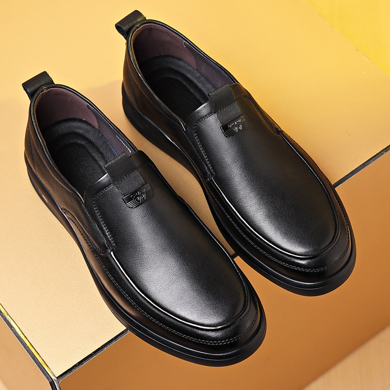Men's Layer Cowhide Comfortable Genuine Soft Bottom Leather Shoes
