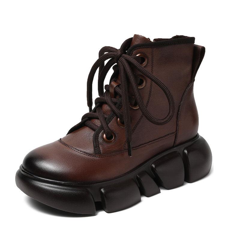 Industry Cowhide Platform Wedge Dr. Martens Vintage Fleece-lined Women's Leather Boots