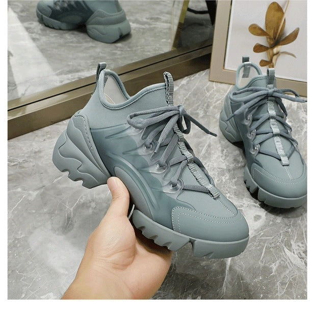 Women's Home Dad Genuine Platform Height Increasing Sneakers