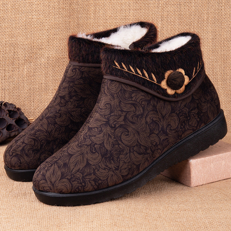 Women's Winter Wool Old Cloth Fleece-lined Thick Women's Shoes