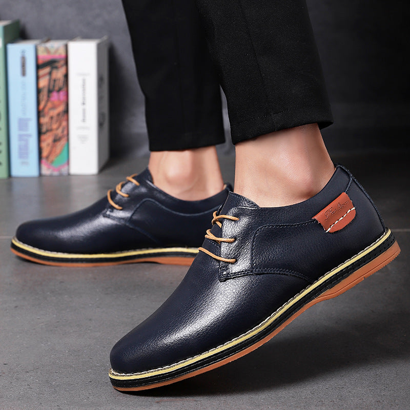 Men's Popular Business Top Layer Cowhide Veet Leather Shoes
