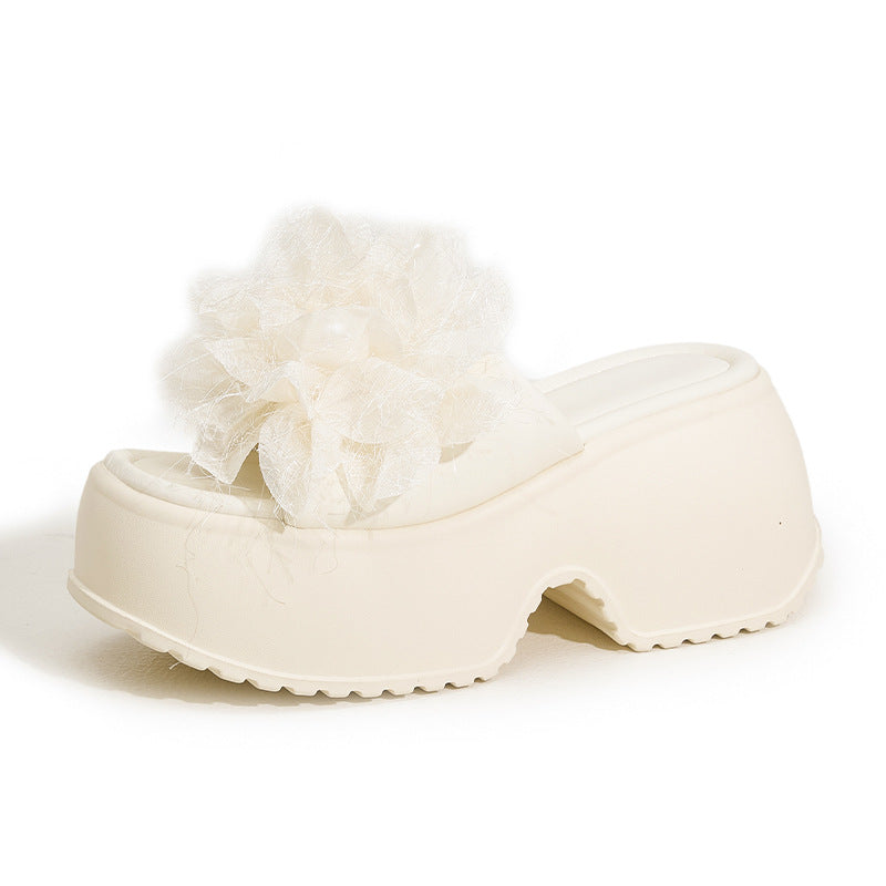 Women's Wear Fashion Out One-word Half Chunky Slippers