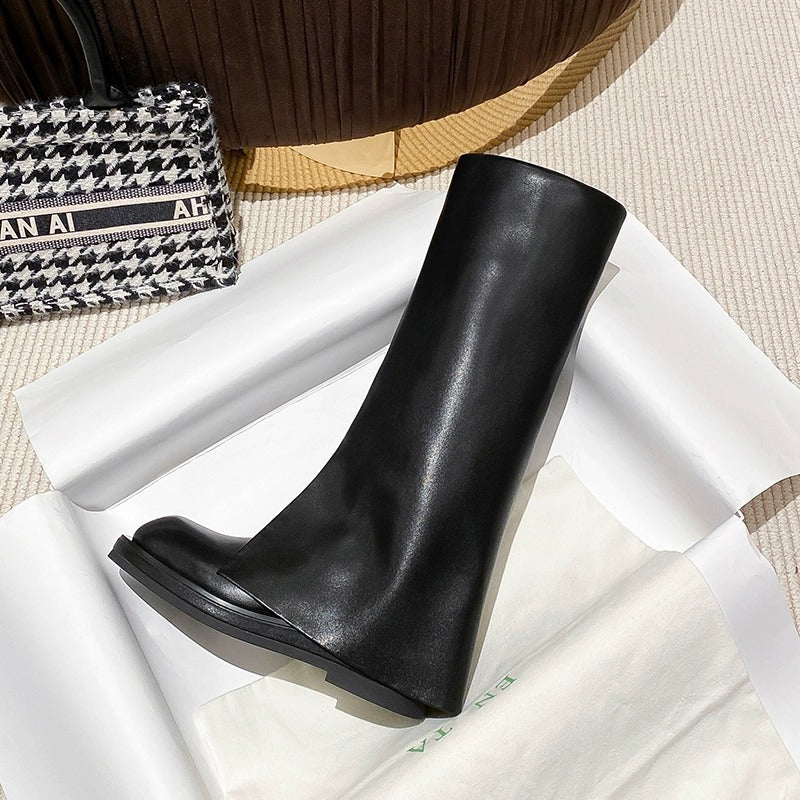 Women's Cowhide Version Thick Bottom Pants Fried Street Boots