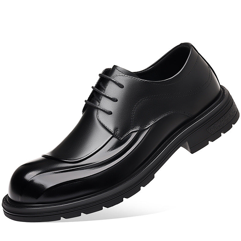 Men's First Layer Cowhide Business Big Toe Leather Shoes