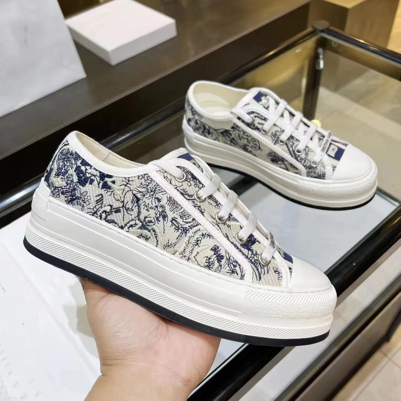Home Embroidery Platform Letters Pumps Preppy Casual Shoes