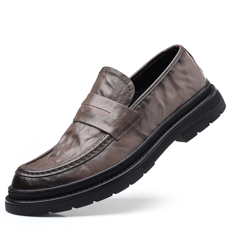 Men's Sheepskin Business Big Head Genuine Formal British Style Men's Shoes