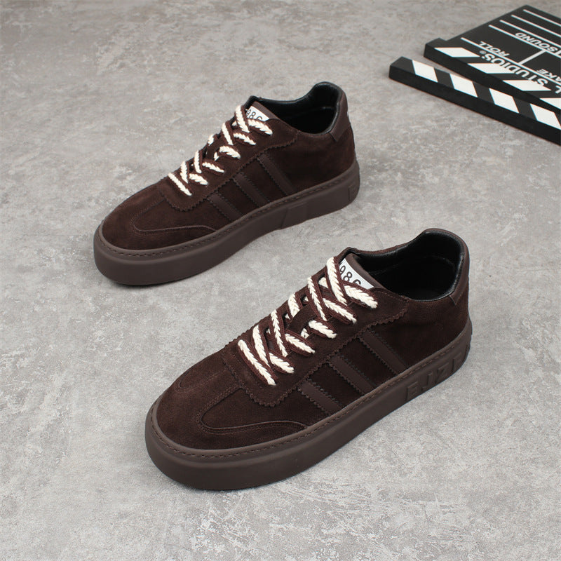 Men's Matte Fashionable Platform Fleece-lined Warm Three Sneakers