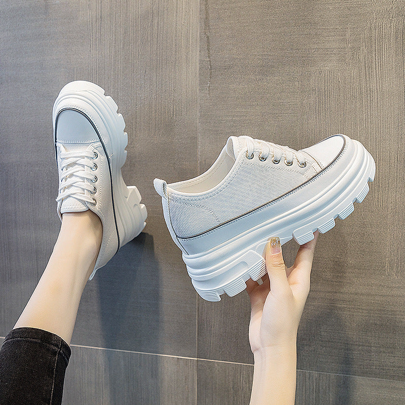 Women's Thick Bottom Round Head Leisure Height Casual Shoes