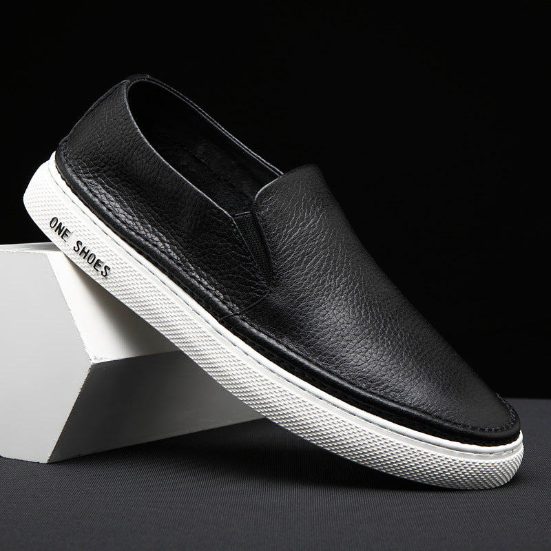 Men's Summer White Slip-on Genuine Soft Bottom Slip On Casual Shoes