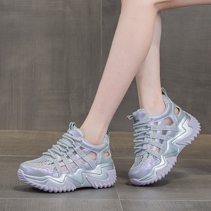 Mesh Breathable Rhinestone Dad Female Trendy Casual Shoes