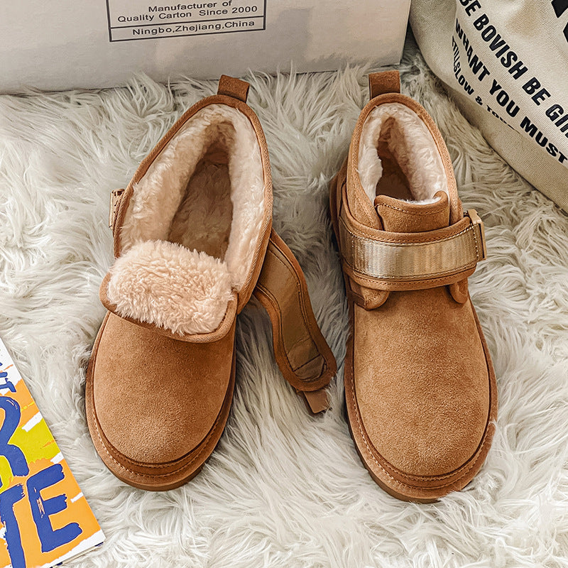 Thick Northeast Cotton Padded Couple Martin Snow Boots