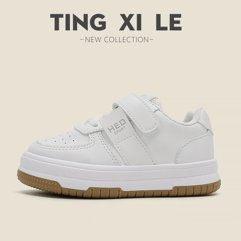 Children's White Lightweight Boy's Soft Bottom Kid's Sneakers