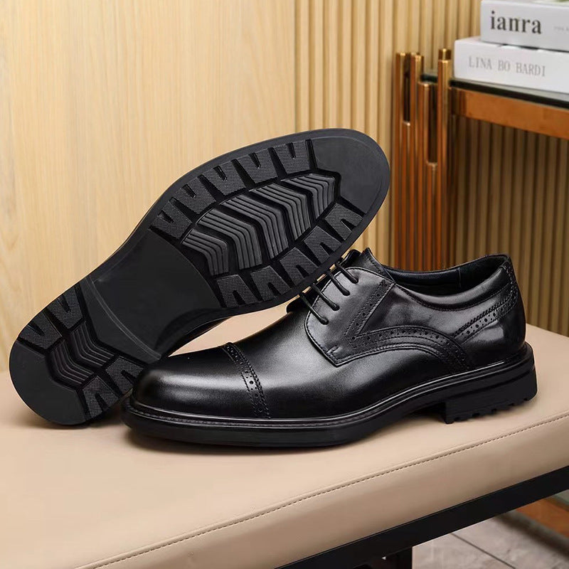 Men's Bottom British Formal Wear Genuine Breathable Comfortable Wedding Leather Shoes