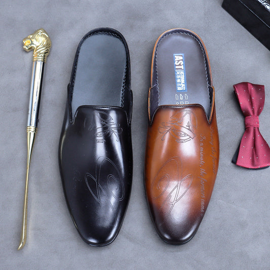 Men's Promotion Business Genuine Closed Toe Male Youth Lazy Sandals