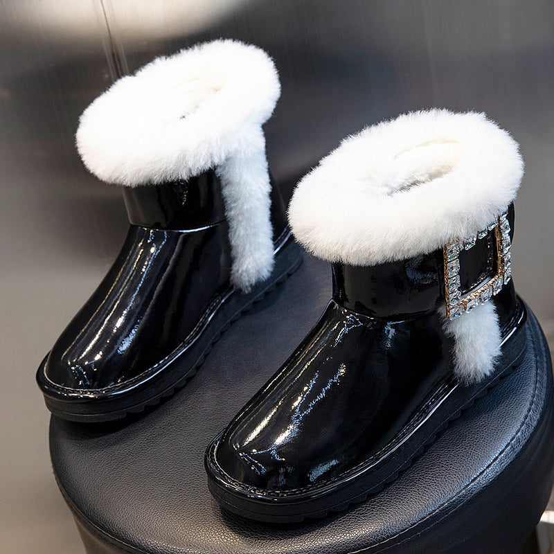 Wool Female Lady Waterproof Cotton Warm With Snow Boots