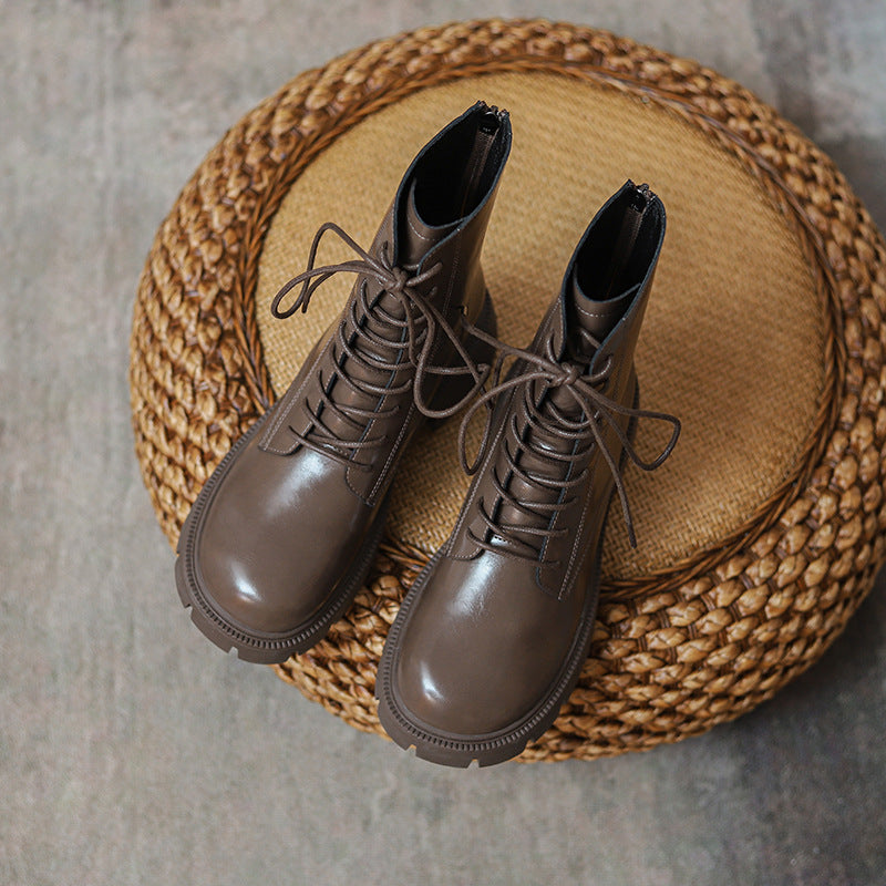 Women's Martin For Fleece-lined Platform Black Middle British Boots