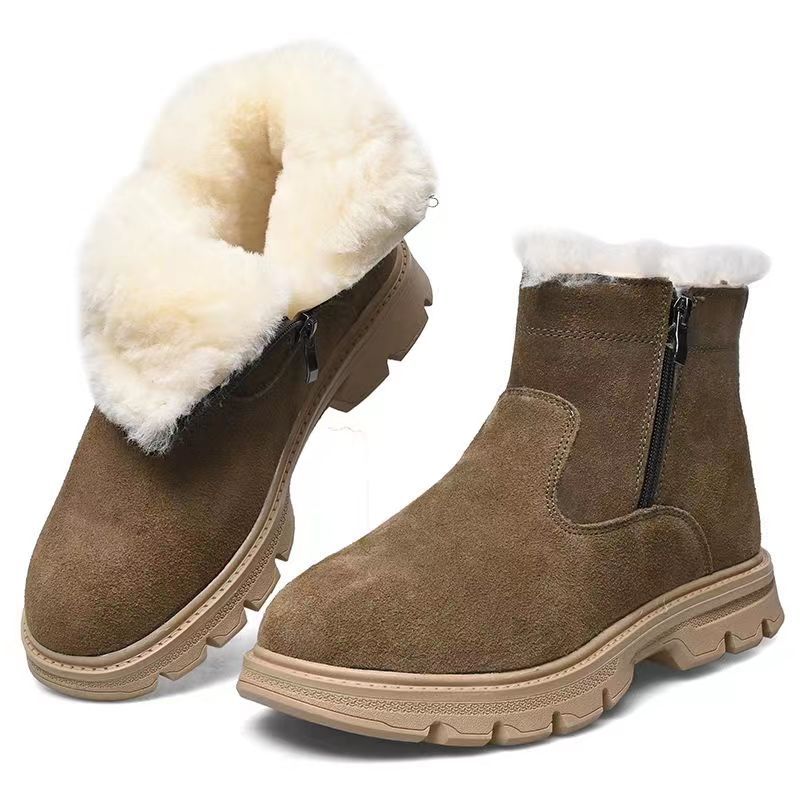 Wild Super Thick Wool Cold Weather Fur Integrated Plus Snow Boots
