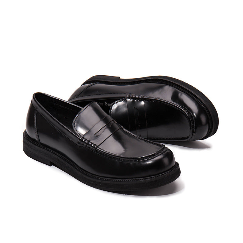 Men's Summer Formal Business Breathable Black Round Loafers