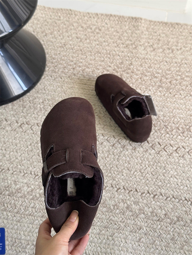 Women's & Men's Slip-on Genuine Wool Lining Warm With Women's Shoes
