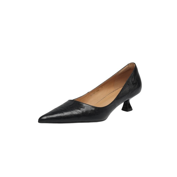 Women's French Sheepskin Stiletto Temperament Wild Commuting Fashion Pointed Toe Women's Casual Shoes