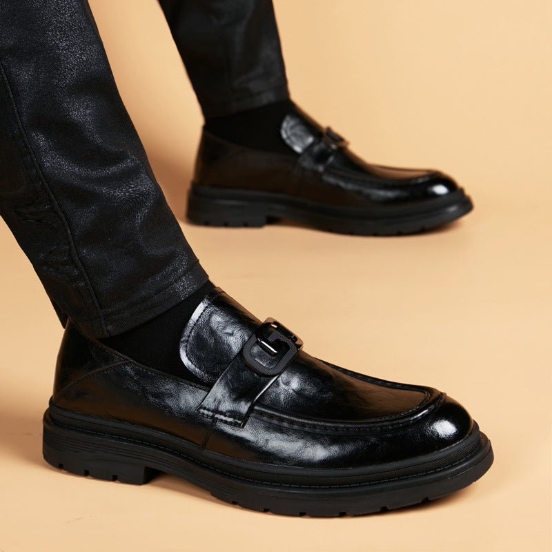 Men's England Style Soft Breathable Thin Slip-on Bottom Wild Leather Shoes