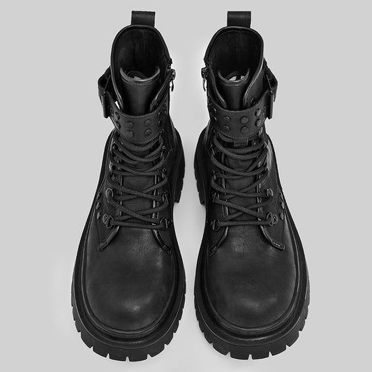 Women's & Men's Martin Autumn Retro British Style Black Worker Boots