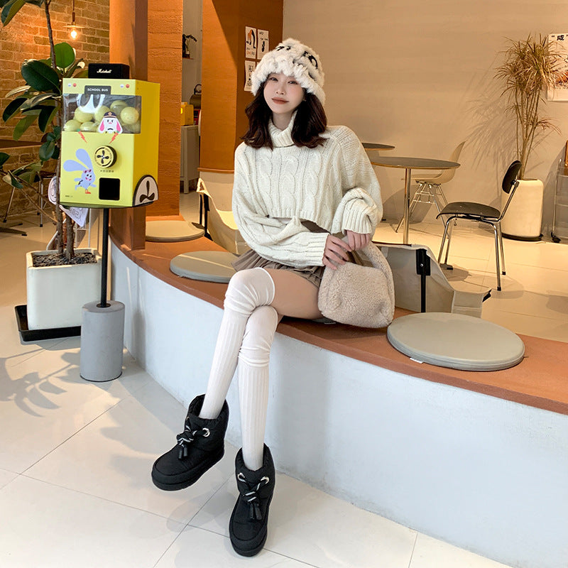 Women's Fur Winter Thick Bottom Elevator Wild Snow Boots