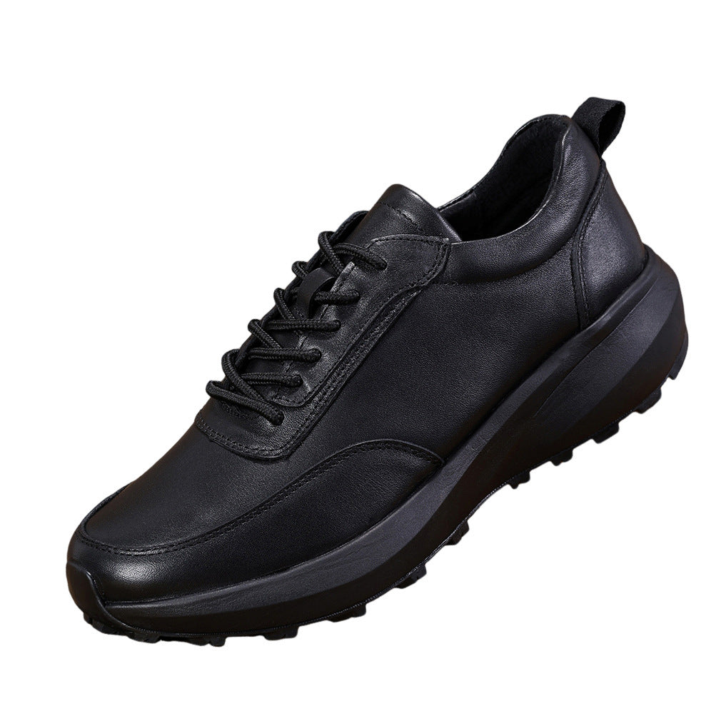 Popular Fashion Green Black Round Toe Leather Shoes