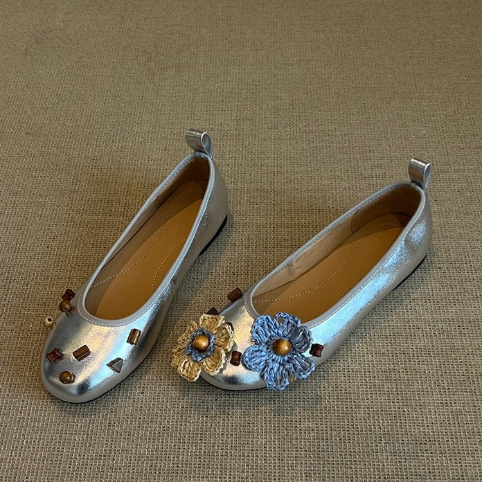 Summer French Flower Shallow Mouth Pumps Fairy Style Women's Fashion Shoes