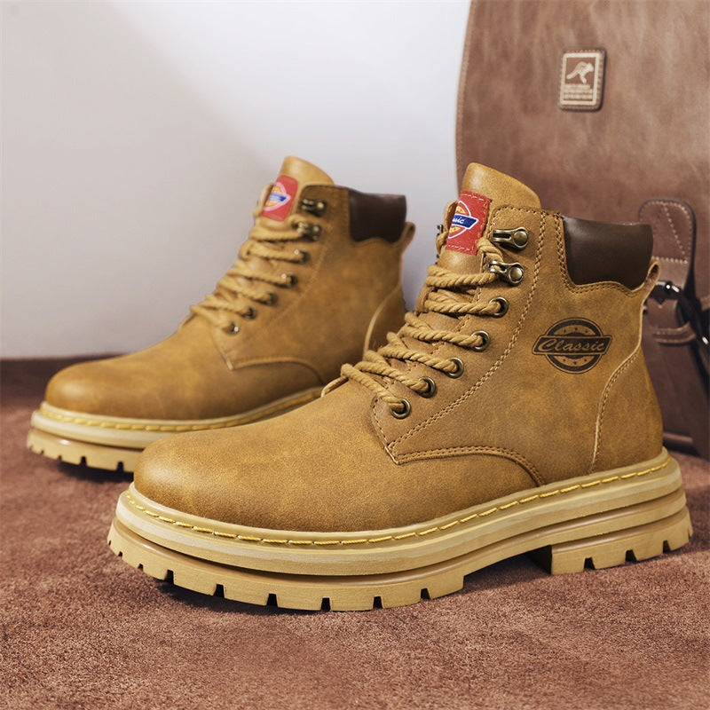 Men's Winter British Style Middle Top Working Boots