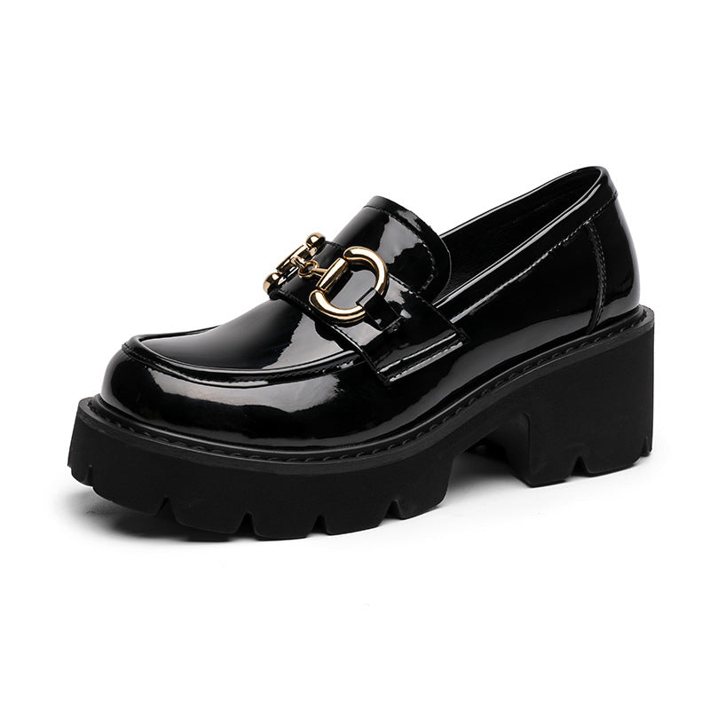 Women's Genuine Platform British Style High Spring Heels