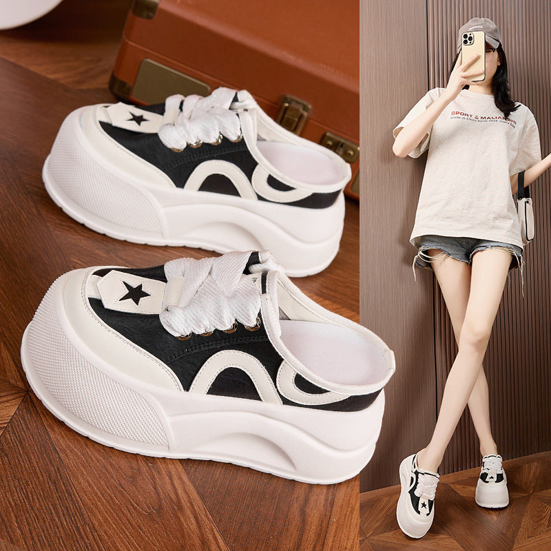 Women's Platform Summer Outdoor Height Increasing Insole Versatile Toe Cap Slippers