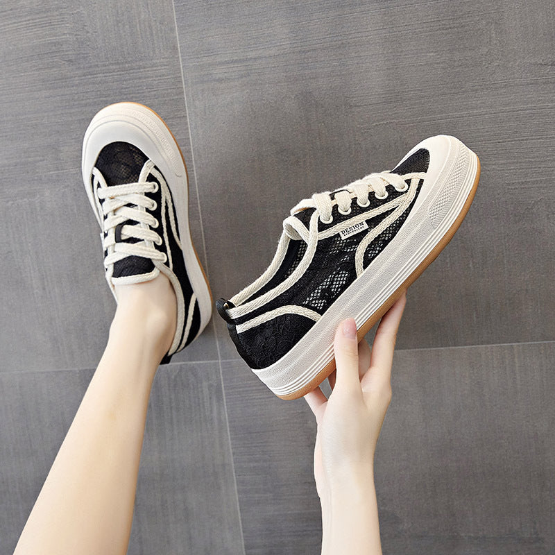 Women's Fisherman Fashionable Lace Campus Platform Lightweight Comfortable Casual Shoes