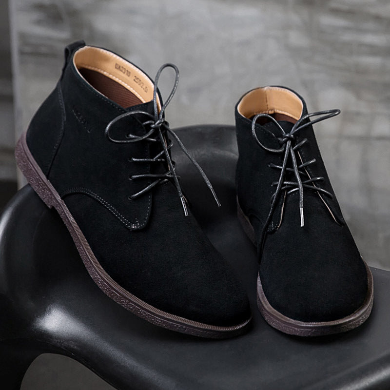 Men's British Plus Size With Fur Vintage Boots