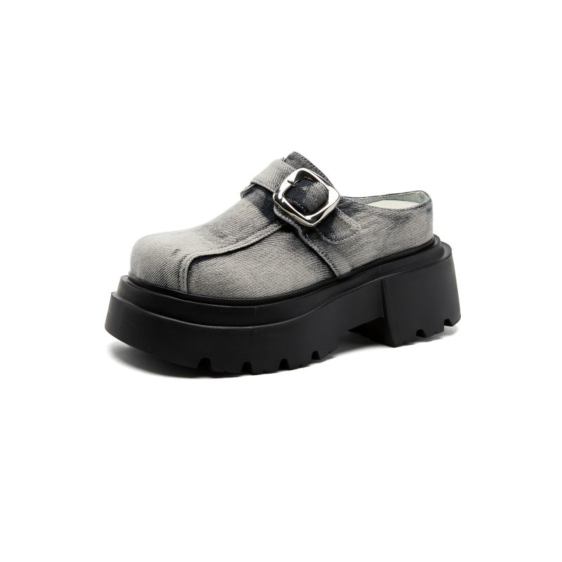 Women's Increasing Insole Closed Toe Half Summer Slippers