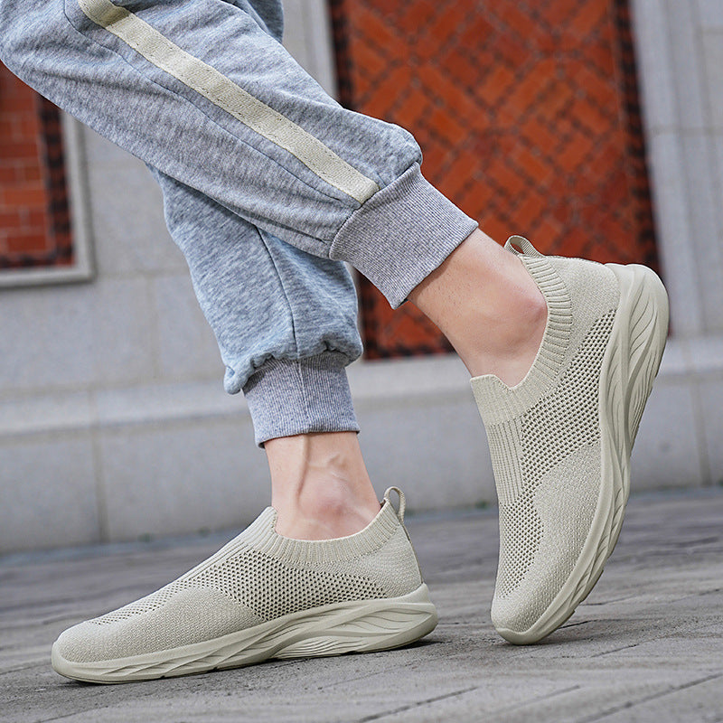 Men's Size Stretch Sock Summer Flight Face Lazy Sneakers