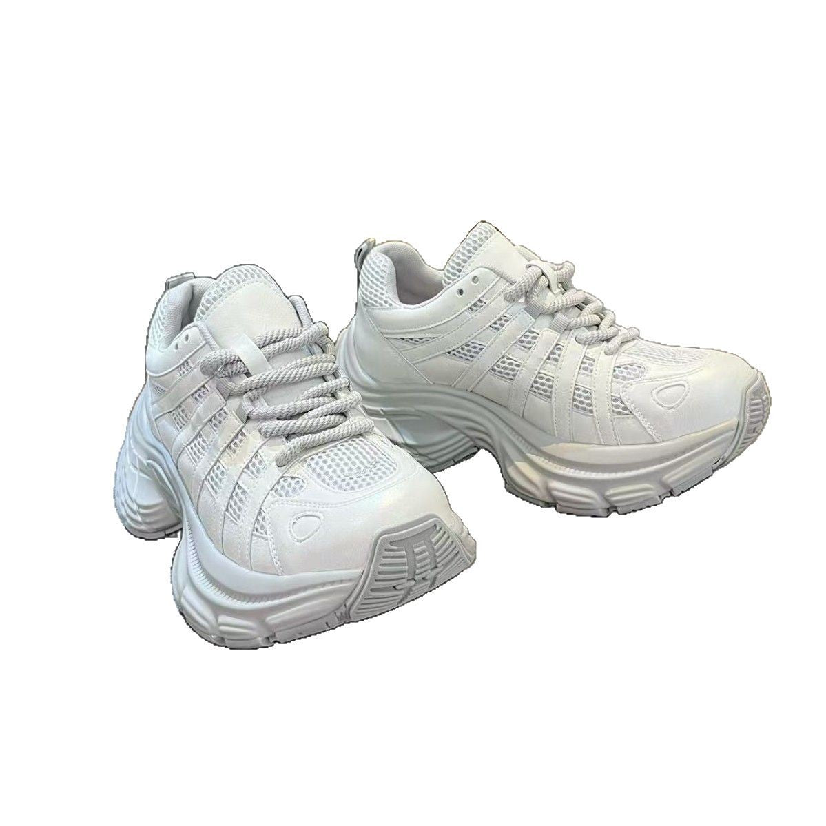 Women's Mesh Height Increasing Lace Up Daddy Women's Sports Shoes