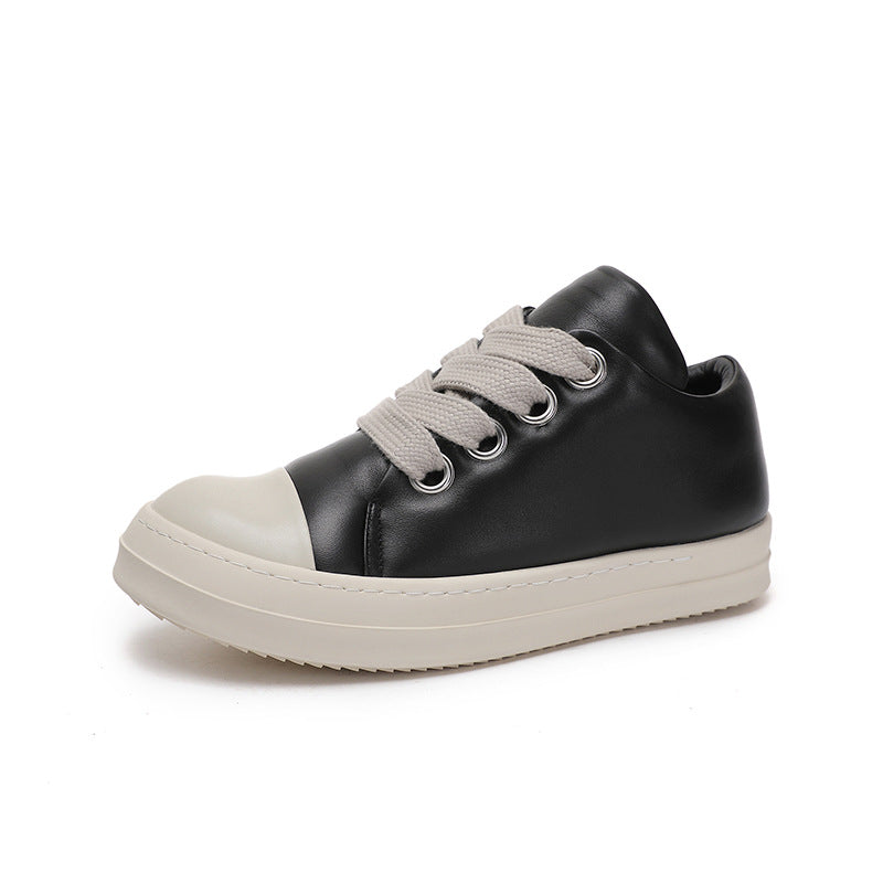 Men's Bread Small Female Candy Color Personality Fat Men's Casual Leather Shoes
