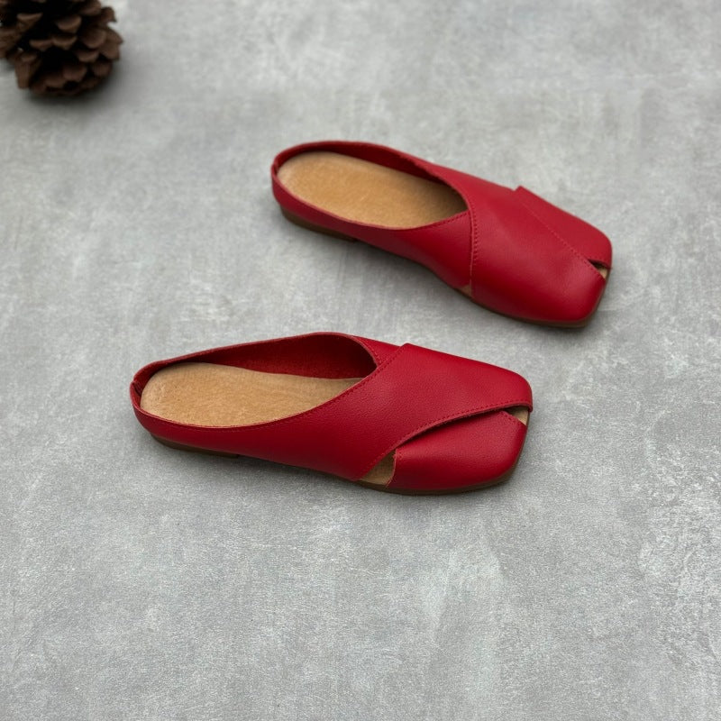 Women's Closed Toe Summer Round Bottom Cross Woven Outer Wear Sandals