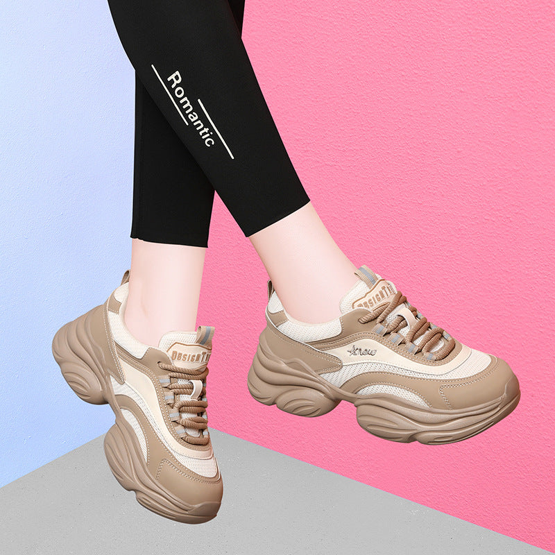 Women's Sports Platform Dad Black For Soft Sneakers